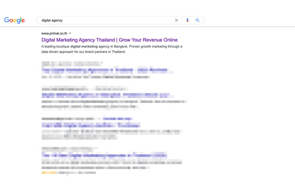 Google SERPs of digital marketing, search result of first rank in digital marketing