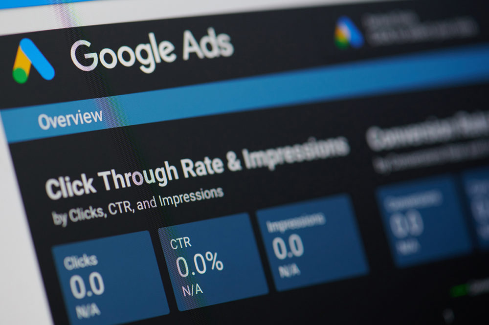 ค่า Click through rate & impression บนหน้า Overview ของ Google Ads